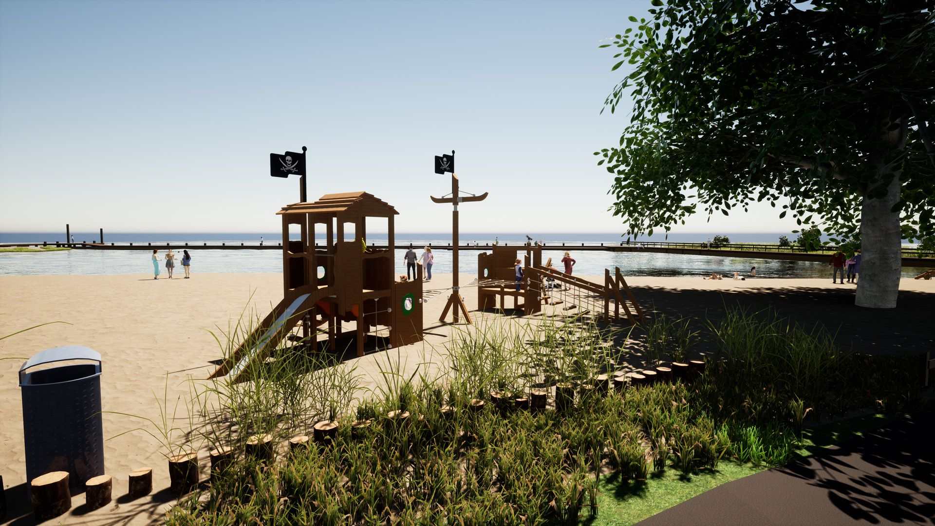 Sloep vaart langs Kolhorn